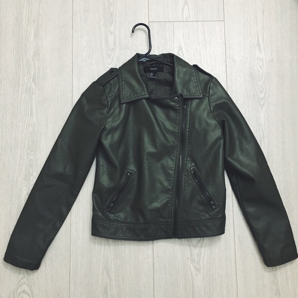 Green faux leather jacket - Picture 1 of 2